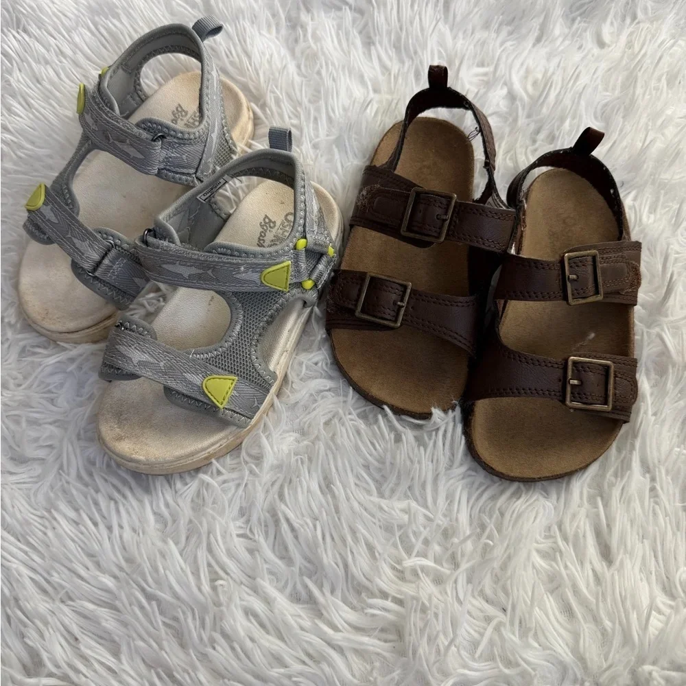 Bundle of 2 gray and Brown Kids Sandals summer